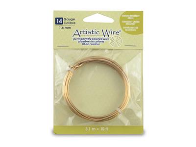 Beadalon Artistic Wire, Drahtstärke14 Awg , Anlaufbeständig, 3,1m, Messing