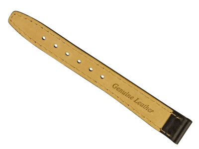 Uhrenarmband Aus Schwarzem Kalbsleder, 12 MM - Standard Bild - 2