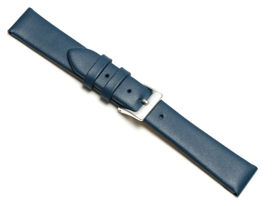 Uhrenarmband, 22 mm, Echtleder Mit Kalbsnarbung, Dunkelblau - Standard Bild - 1