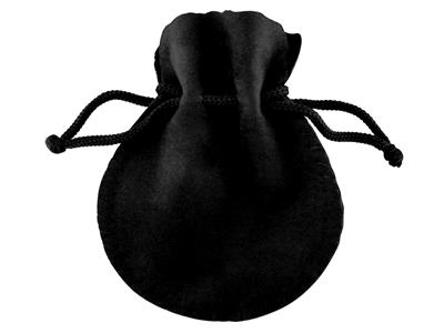 Beutel Mit Kordel 90 X 80 Mm, Schwarzer Samteffekt