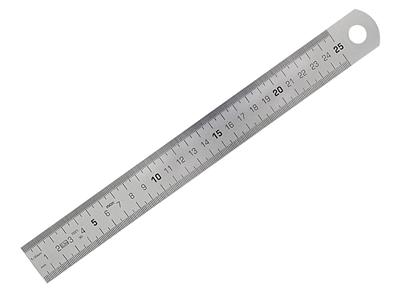 Flexibles Lineal Aus Matt Verchromtem Stahl, 25 Cm - Standard Bild - 1