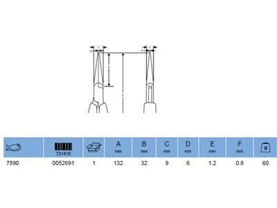 Halbrunde, Spitz Zulaufende Pinzette, Länge 13 Cm, Nr. 7890 Lindstrom - Standard Bild - 2