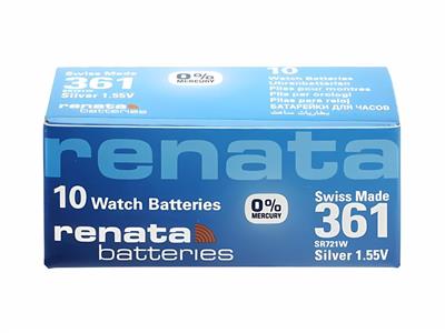 Uhrenbatterie 361 Silberoxid, 1,55v, Packung Mit 10, Renata - Standard Bild - 1