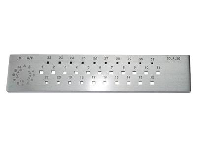 Ziehstein 30 Quadratische Öffnungenvon 5,00 Bis 8,00 MM - Standard Bild - 1