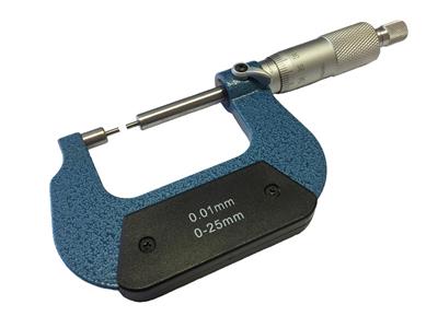 Mikrometer, Messbereich 0-25 Mm, 3 MM Messfläche, Genauigkeit 0,01 MM - Standard Bild - 2