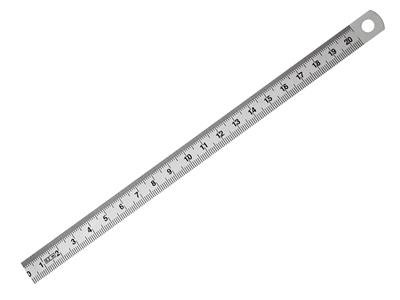 Flexibles Lineal Aus Mattverchromtem Stahl, 20 Cm - Standard Bild - 1