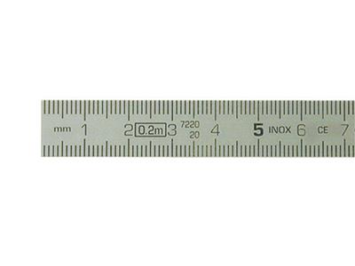 Lineal Flexibler Matt Verchromter Stahl, 20 Cm - Standard Bild - 2