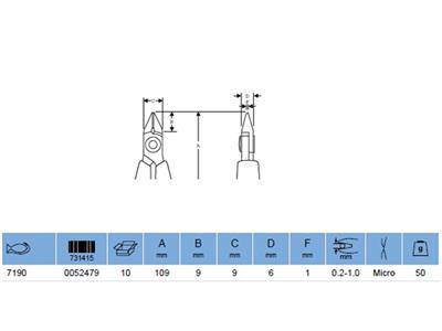 Seitenschneider, Länge 11 Cm, Nr. 7190 Lindstrom - Standard Bild - 2