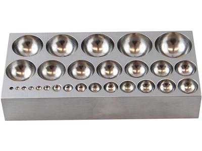 Flacher Ziehstein, 27 Löcher Von 1,50 Bis 25 Mm, Halbpolierter Stahl - Standard Bild - 2