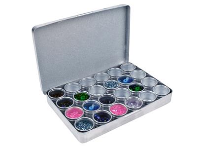 Aufbewahrungsbox Mit 24 Runden Boxen, 16 X 11 Cm, Aluminium