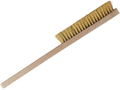 Handbürste Aus Messing, 4 Reihen, Länge 26 Cm, Holzstiel - Standard Bild - 2