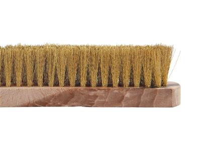 Handbürste Aus Messing, 4 Reihen, Länge 26 Cm, Holzstiel - Standard Bild - 3