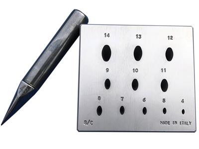 Schmale Ovale Fassung Von 4 Bis 14 Mm, Winkel 17°. - Standard Bild - 1