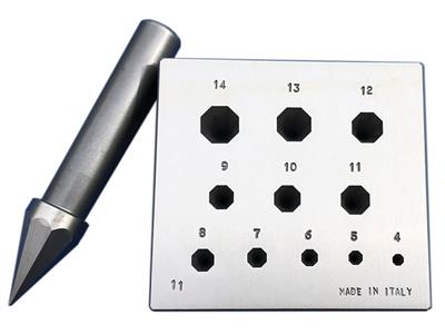 Octagonale Fassung Von 4 Bis 14 Mm,17° Winkel - Standard Bild - 1