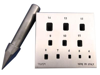 Fassung Abgestumpftes Rechteck Von 4x2,8 Bis 14x10 Mm, Winkel 17°. - Standard Bild - 1