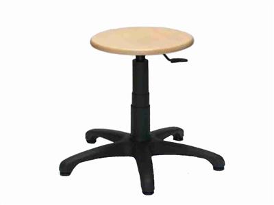 Runder Hocker Aus Buchenholz, Höhe Verstellbar Von 51 Bis 61 Cm - Standard Bild - 2