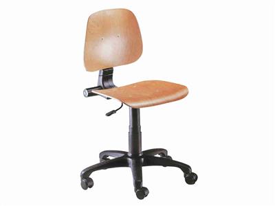 Buchenstuhl Mit Rollen, Höhenverstellbar Von 51 Bis 61 Cm - Standard Bild - 2
