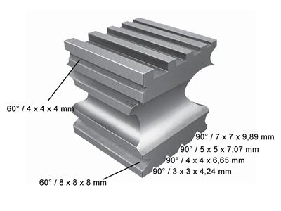 Rillenstempel Kubische Form, 60 Mm,stahl - Standard Bild - 2