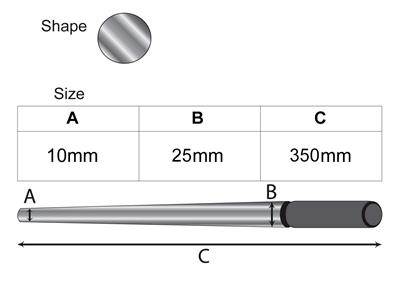 Triboulet Zum Schmieden, Rund, Aus Gehärtetem Stahl, Durchmesser Von 25 Bis 10 Mm, Länge 35 Cm - Standard Bild - 3