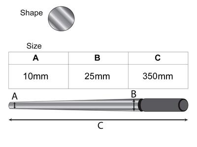 Triboulet Zum Schmieden Aus Gehärtetem Stahl, Rund, Durchmesser Von 25 Bis 10 Mm, Länge 35 Cm - Standard Bild - 3