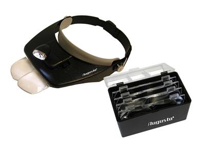 Binokulare Stirnlupen Mit Linsen X1,2-1,8-2,5-3,5 Und Led - Standard Bild - 1