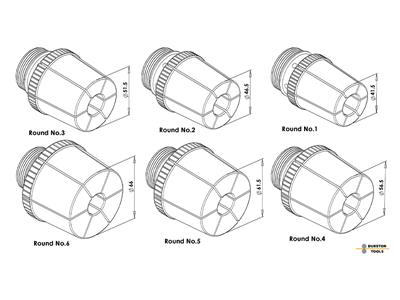 Maschine Zum Vergrößern Von Armbändern Mit 6 Runden Und 6 Ovalen Zangen, Durston - Standard Bild - 6