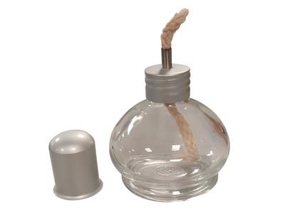 Alkohollampe 100 Ml Aus Glas, Mit Docht Und Aluminiumkappe - Standard Bild - 1