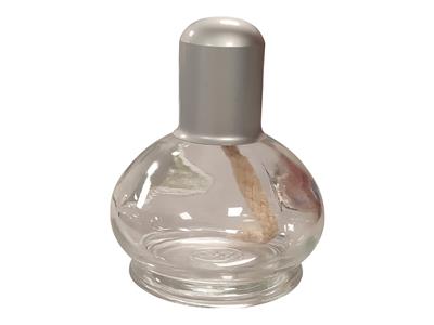 Alkohollampe 100 Ml Aus Glas, Mit Docht Und Aluminiumkappe - Standard Bild - 2