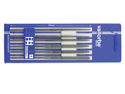 Satz Von 6 Raspelfeilen Für Wachs, 140mm Feinkörnig, Vallorbe - Standard Bild - 2