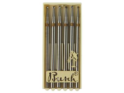 Zylindrischer Hartmetallfräser Mit Abgerundetem Ende Nr. 1z-au, Durchmesser 0,30 Mm, Pro Packung Mit 6 Stück, Busch - Standard Bild - 3