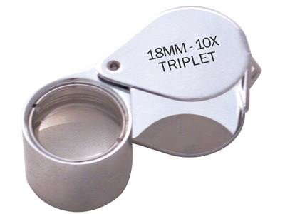 Lupe Triplet X10 18mm Mit Lederetui