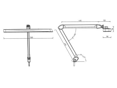 30w Led-lampe Mit Gelenkarm, 5 Stufen Der Helligkeit, Durston - Standard Bild - 6