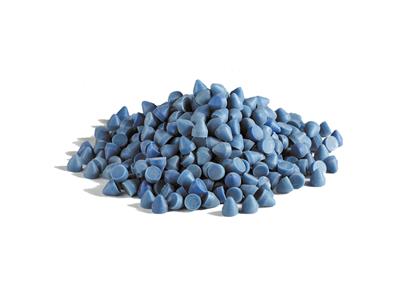 Konisches Blaues Kunststoffschleifmittel Für Poliertrommel, Otec Ko10,beutel Mit 2 Kg - Standard Bild - 1