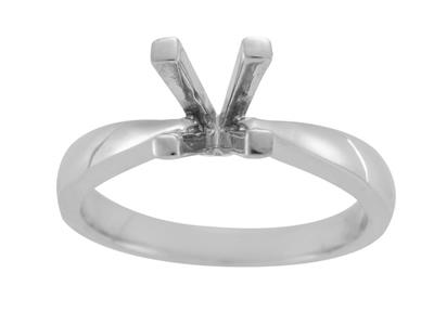 Solitär Mit 4 Krappen Für 6 MM Großen Edelstein, 800er Weißgold. Ref. Sv80/90 - Standard Bild - 2