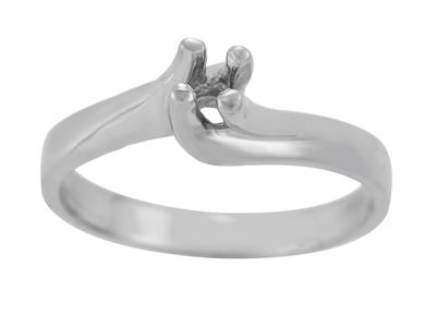 Solitaire Tourbillon 4 Krallen Für 4 MM Stein, 800er Weißgold. Ref.tr4 - Standard Bild - 2