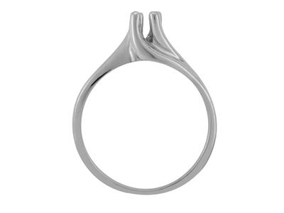 Solitaire Tourbillon 4 Krappen Für Stein Von 5 Mm, 800er Weigold. Ref.tr4