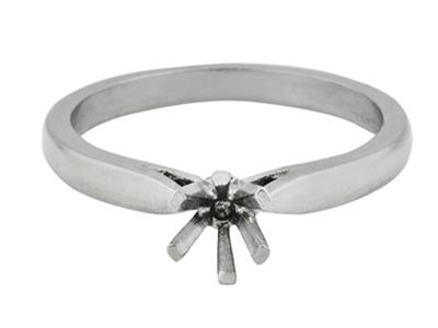 Solitär Mit 6 Krappen, Für Steine Von 3/3,5 Mm, 18k Graugold Pd 13. Ref.26001 - Standard Bild - 2