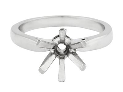Solitär Mit 6 Krallen, Für Steine Von 7/7,5 Mm, 18k Weißgold Pd 13. Ref.26007 - Standard Bild - 2