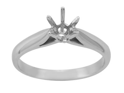 Solitär Mit 6 Krappen Für Einen 5,9mm Großen Stein, 18 Karat Weißgold . Ref. 25378 - Standard Bild - 2