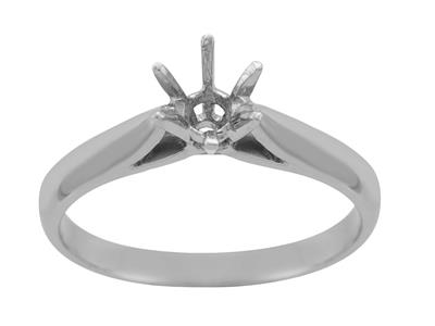 Solitär Mit 6 Krappen Für Einen Stein Von 6,1 Mm, 18 Karat Weißgold. Ref. 25379 - Standard Bild - 2