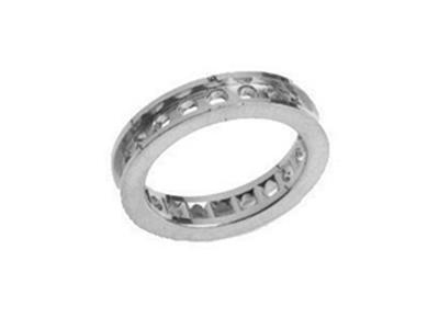 Ehering Mit Kanal-fassung 1 Reihe, Weissgold18k Pd 13,5. Ref. 100/5011 - Standard Bild - 1