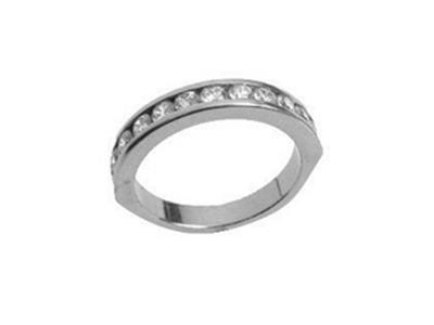 Ehering Mit Kanal-fassung 1 Reihe, Weissgold18k Pd 13,5. Ref. 100/5011 - Standard Bild - 2
