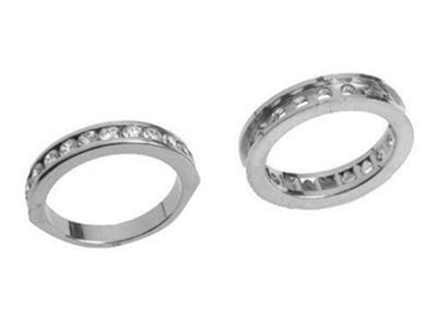 Ehering Mit Kanal-fassung 1 Reihe, Weissgold18k Pd 13,5. Ref. 100/5011 - Standard Bild - 3