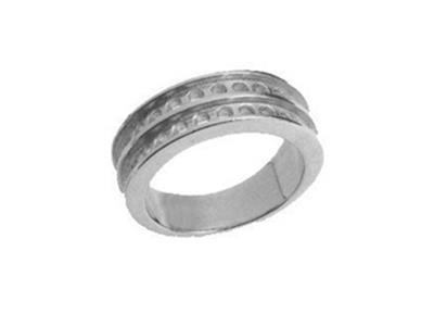 Trauring Mit Schienenfassung 2 Reihen, 18k Weigold Pd Palladium 13,5. Ref. 00102