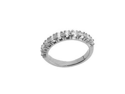 Trauring Mit 4 Krappen, 1 Reihe, Graugold 18k Pd 13,5. Ref. 306/5005 - Standard Bild - 2