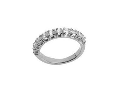 Trauring Gefasst 4 Krappen, 1 Reihe, Weißgold 18k Pd 13,5. Ref. 307/5006 - Standard Bild - 2