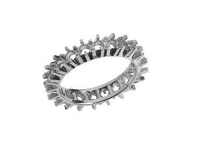 Ehering Mit 4 Krappenfassung, 1 Reihe, 18k Graugold Pd 13,5. Ref. 308 - Standard Bild - 1