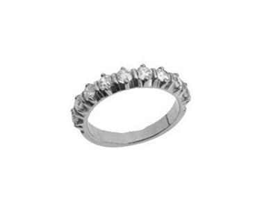 Ehering Mit 4 Krappenfassung, 1 Reihe, 18k Graugold Pd 13,5. Ref. 308 - Standard Bild - 2