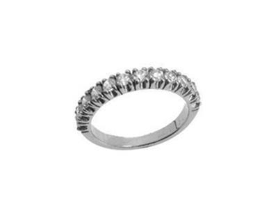 Trauring Gefasst 4 Griffes 1 Rang, Graugold 18k Pd 13,5. Ref. 318 - Standard Bild - 2