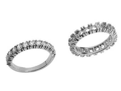 Trauring Gefasst 4 Griffes 1 Rang, Graugold 18k Pd 13,5. Ref. 318 - Standard Bild - 3
